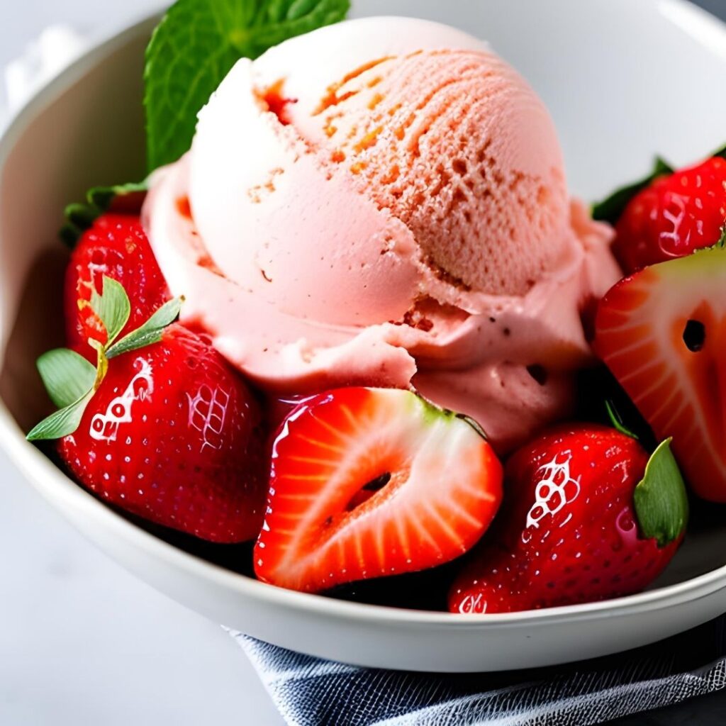 Sweet strawberry ice cream