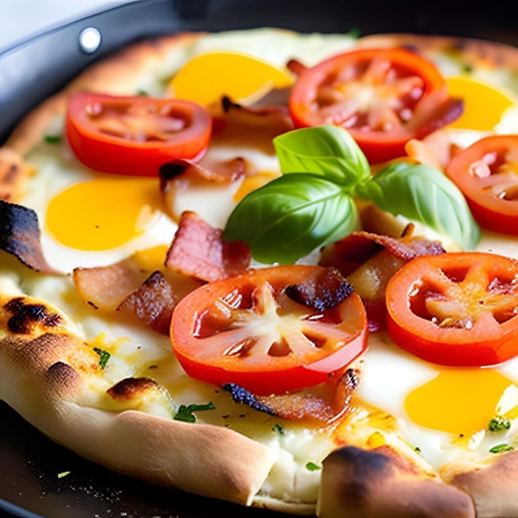 egg and bacon pizza